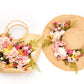 Bridal Set Floral Sun Hat with Beach Bag Style-3