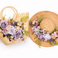 Bridal Set Floral Sun Hat with Beach Bag Style-3