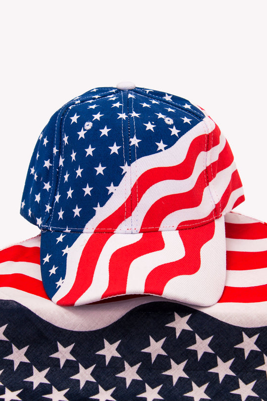 American USA Flag Hat Cap July 4th USA Independence Day Stars & Stripes