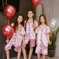 Kids Unisex Satin Customized Pajama Sets Short Sleeves + Shorts