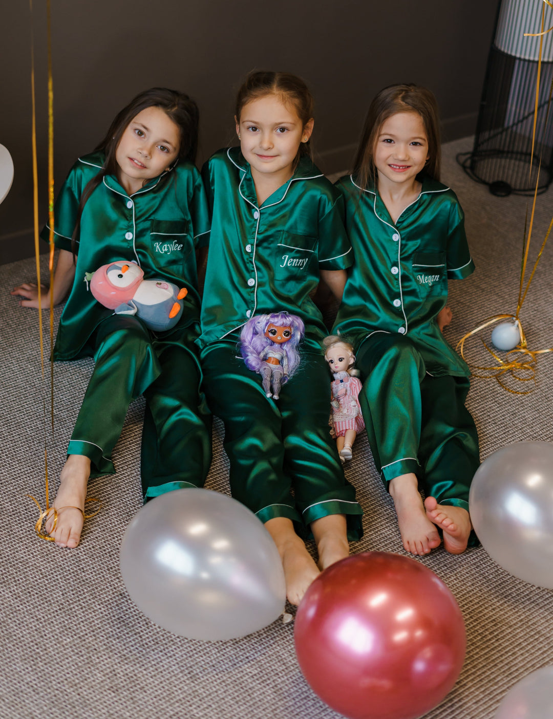Kids Unisex Satin Customized Pajama Sets