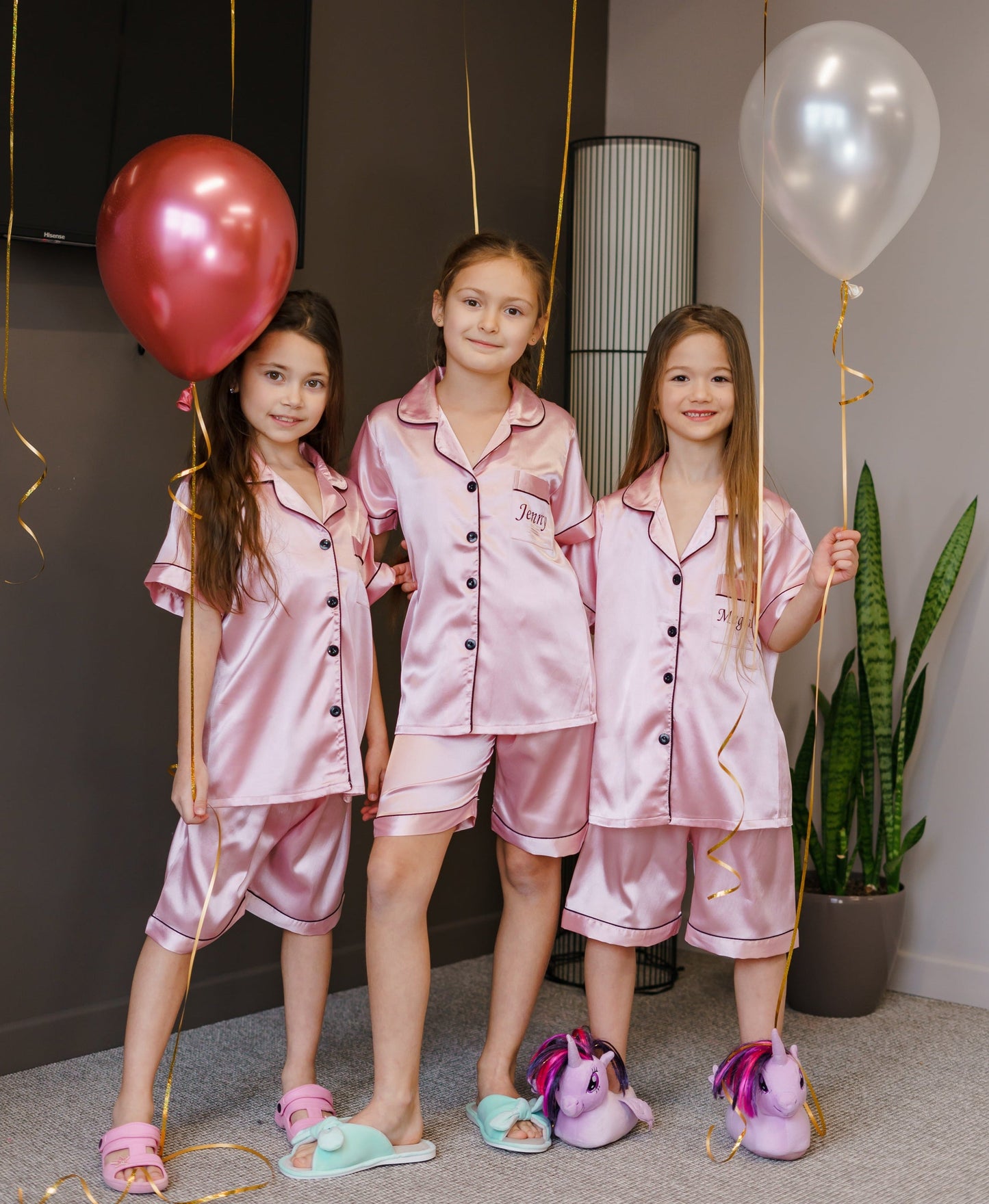 Party Matching Personalized Satin Pajamas for Children - S+S