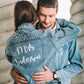 Denim Custom Mr and Mrs Couple Jackets with buttons on the back