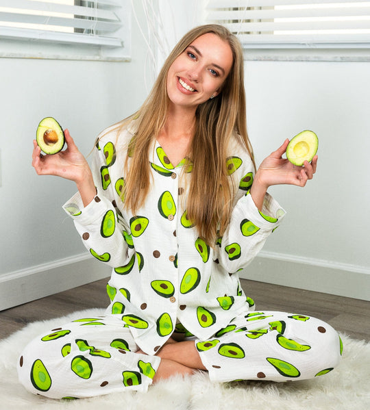 Avocado Satin Pajama Set