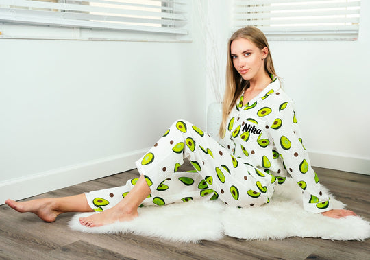 Avocado Satin Pajama Set
