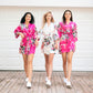 Set of 13 Floral and Peacock Bridesmaids Satin Robes