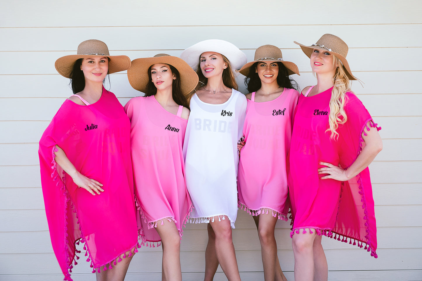 Custom Bride Swims Squad Cover Ups with Tassels