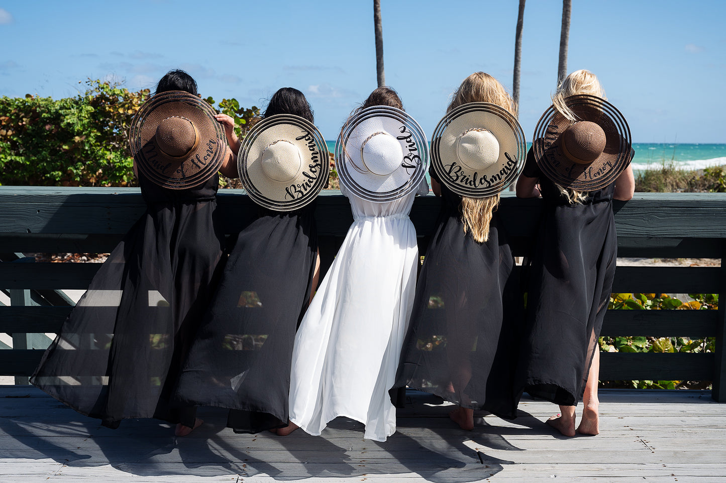 Bridesmaid Floppy Sun Hats with Chain