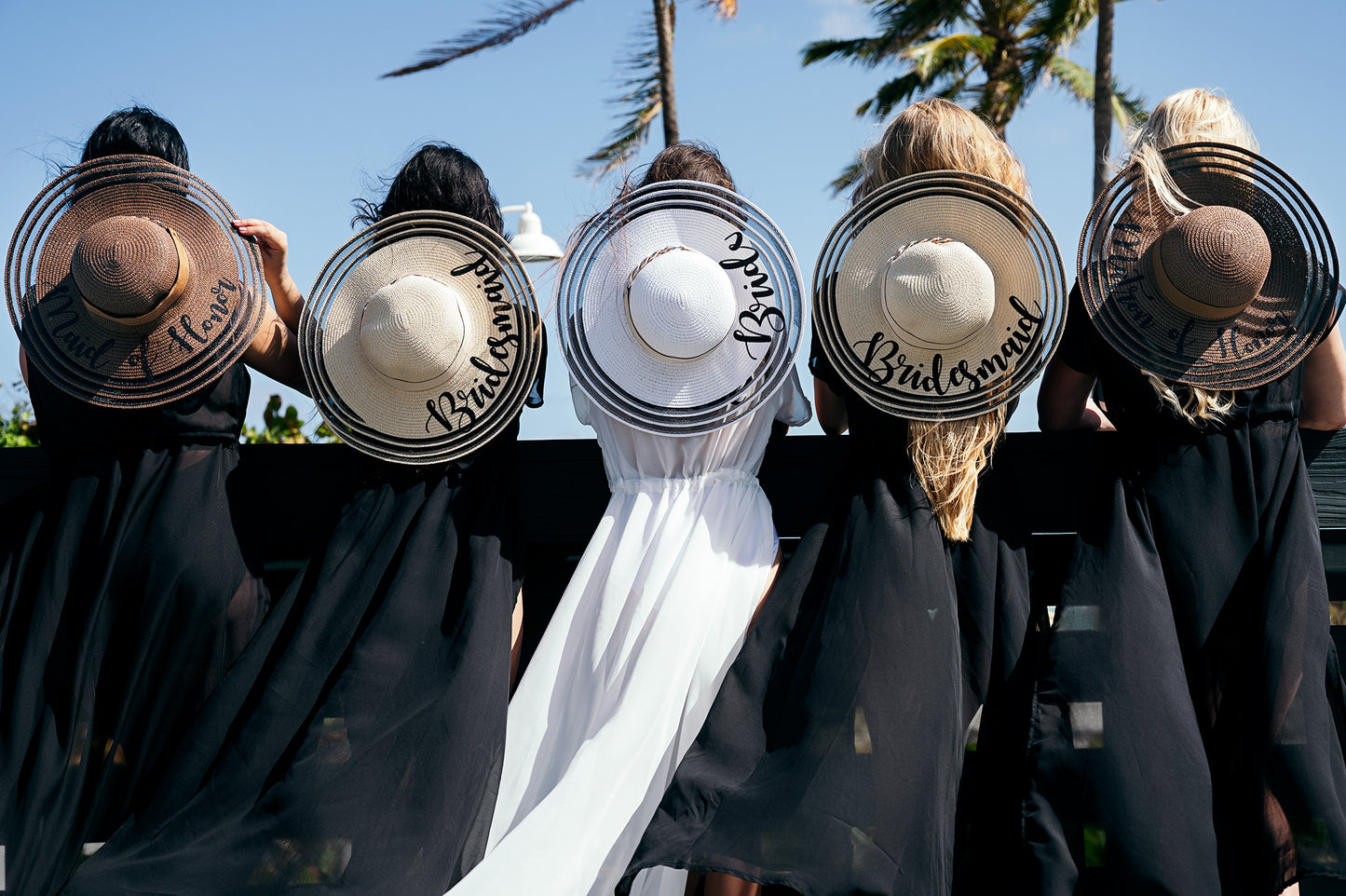 Bridesmaid Floppy Sun Hats with Chain