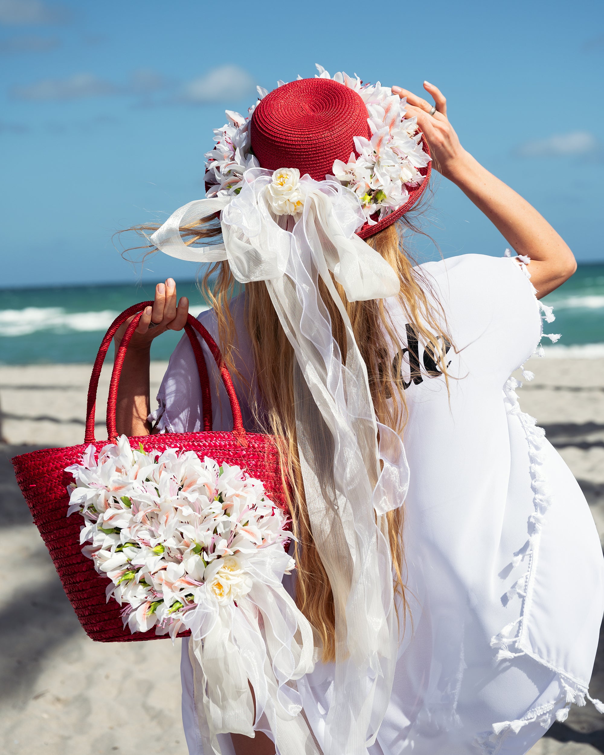 Bride straw beach online bag