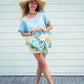 Bridal Set Floral Sun Hat with Beach Bag Style-3