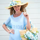 Bridal Set Floral Sun Hat with Beach Bag Style-3
