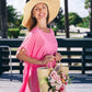Bridal Set Floral Sun Hat with Beach Bag Style-3