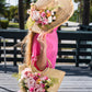 Bridal Set Floral Sun Hat with Beach Bag Style-3