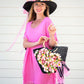 Floral Set Straw Bag and Hat for Bride Style 1