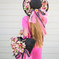 Floral Set Straw Bag and Hat for Bride Style 1