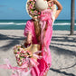 Floral Set Straw Bag and Hat for Bride Style 1