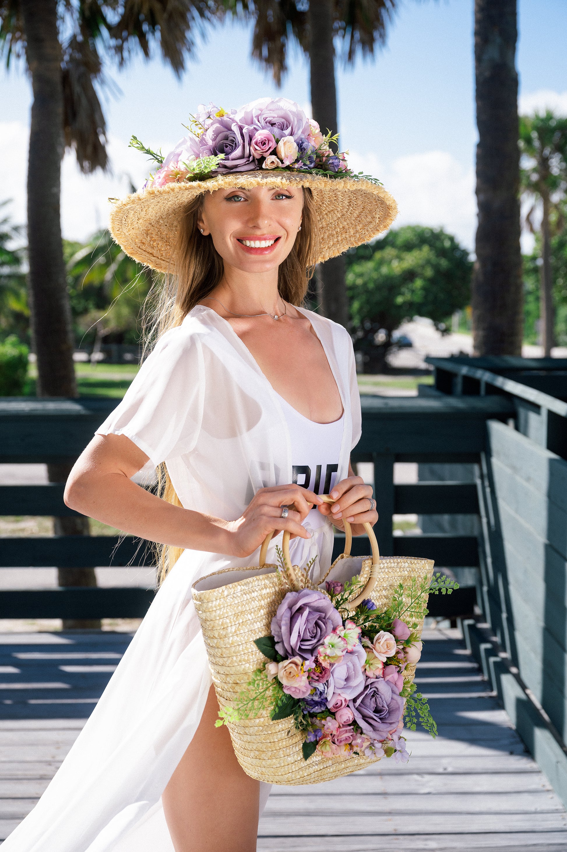 Personalized Living My Best Life (or Your Choice of Wording) Beach Hat -  The White Invite