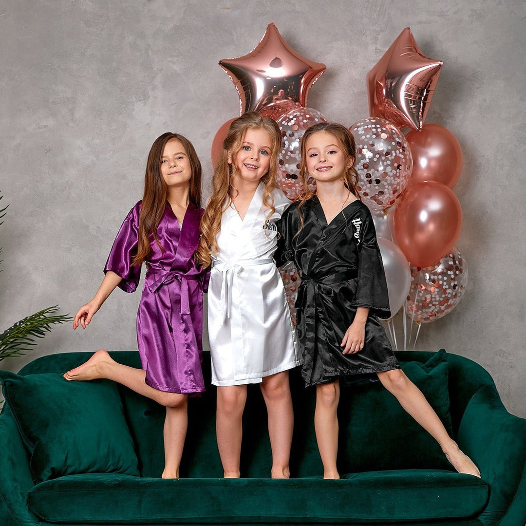 Birthday Girl and Her Squad Satin Customized Robes- Script