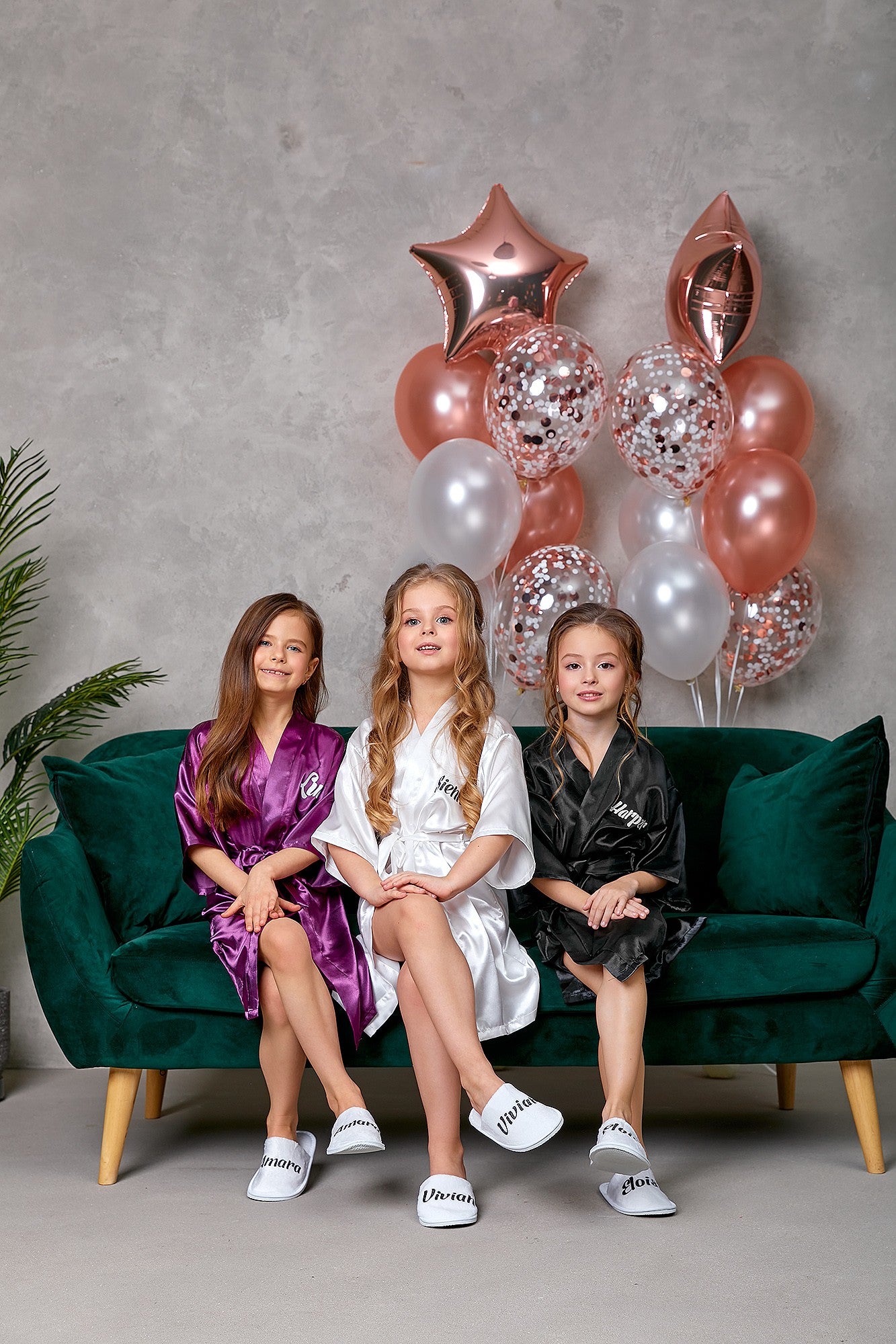Custom Birthday Princess and her Squad Satin Robes for kids- Script
