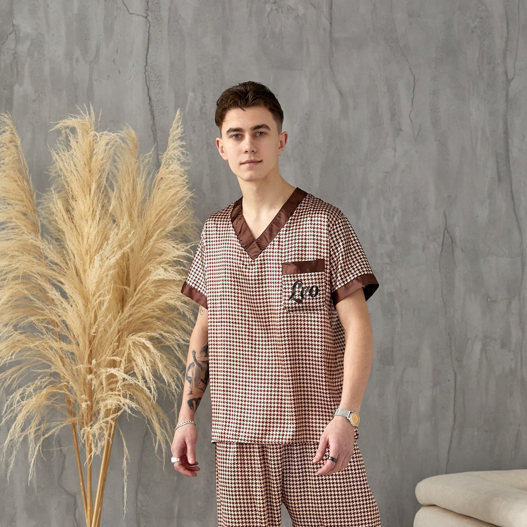 Short Satin Men's Pajamas