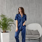 Satin Pajama Sets for Couple Short Sleeves + Pants