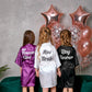 Set of 4 Flower Girl Kids Satin Robes-Script