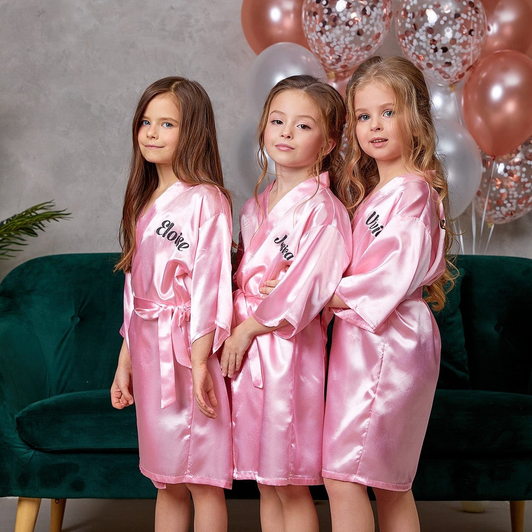 Satin Robe with Custom Logo - 1 Color - Personalized Brides