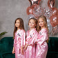 Set of 14 Flower Girl Kids Satin Robes-Script