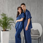 Bride and Groom Satin Pajama Sets for Couple Short Sleeves + Pants
