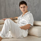 Men's Satin Pajama Set Short Sleeves + Pants
