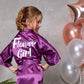 Spa Party Custom Satin Robes for Girls- Script