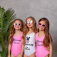 Customized One Piece Kids Swimsuits in Disney Font