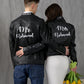 Mr and Mrs Custom Faux Leather Wedding Jackets - autumn