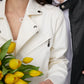 Just Married Custom Faux Leather Jacket for Bride and Groom - AUTUMN
