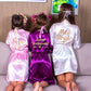 Set of 14 Flower Girl Kids Satin Robes-Script