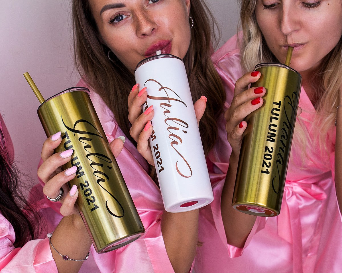 Bachelorette Custom Skinny Metallic Tumblers - Tumblers