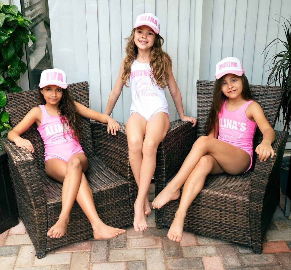 Birthday Girl and Her Squad Kids Swimsuits - Kids Swimsuits