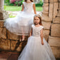 Flower Girls Lace Dresses A Line With Buttons