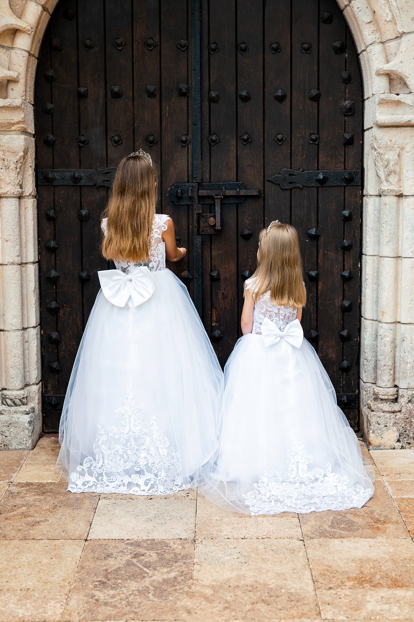 Flower Girls Lace Dresses A Line With Buttons