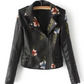 Bridal Faux Leather Jacket with Flowers - Custom jackets