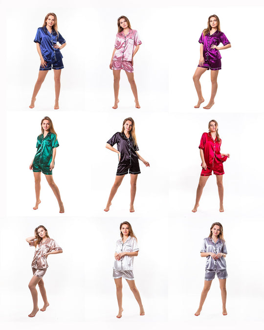 Bridal Shower Custom Pajama Set Short Sleeves+Shorts - 