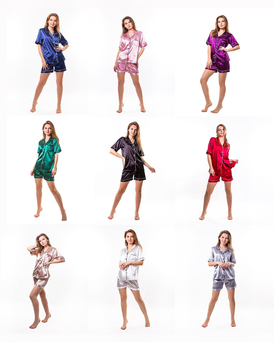 Bridal Shower Custom Pajama Set Short Sleeves+Shorts - 