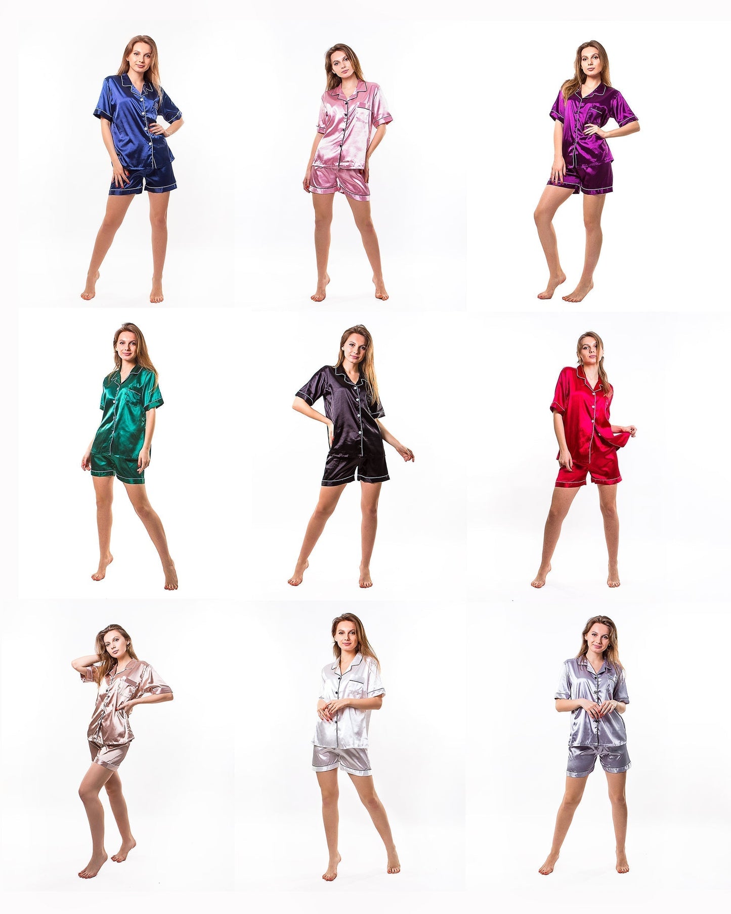 Bridal Shower Custom Pajama Set Short Sleeves+Shorts - 
