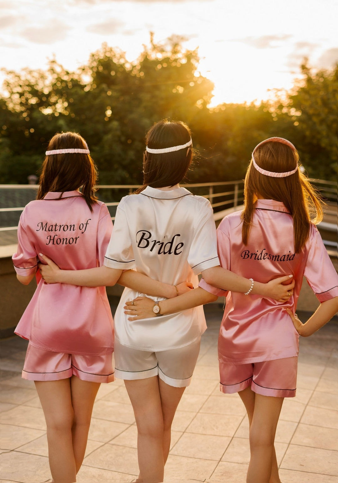 Bridal Shower Custom Pajama Set Short Sleeves+Shorts - 
