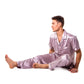 Bride and Groom Satin Pajama Sets for Couple Short Sleeves +