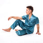 Bride and Groom Satin Pajama Sets for Couple Short Sleeves +