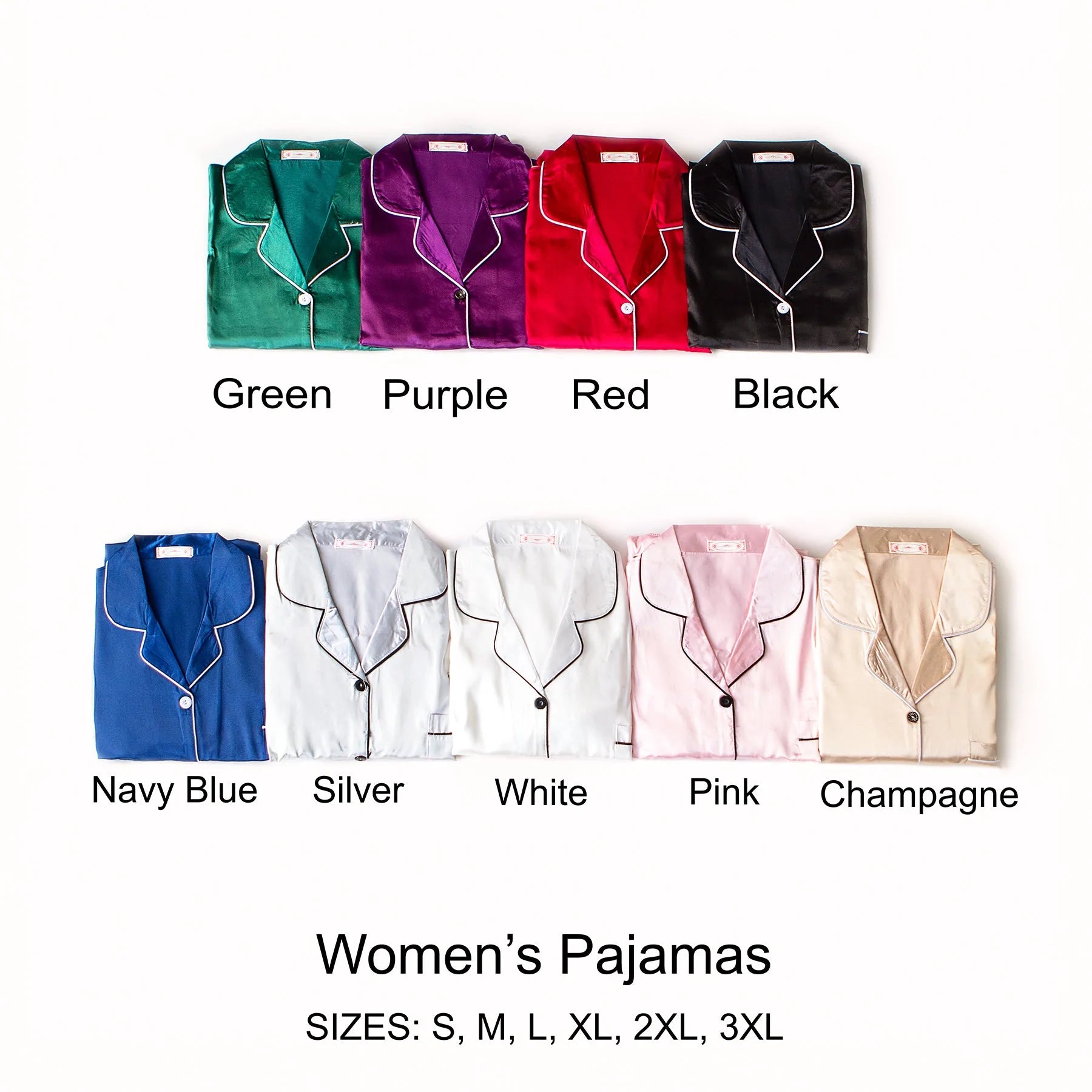 Bride and Groom Satin Pajama Sets for Couple Short Sleeves +