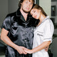 Bride and Groom Satin Pajama Sets for Couple Short Sleeves +