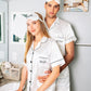 Bride and Groom Satin Pajama Sets for Couple Short Sleeves +
